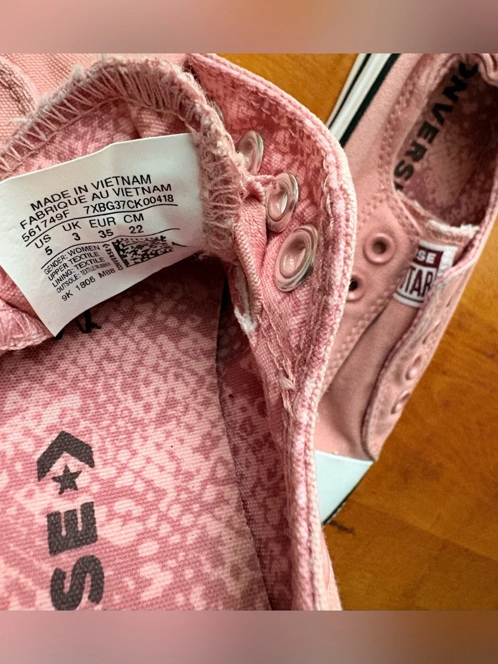 Converse Slip-On Canvas Sneakers - Mauve Pink & White